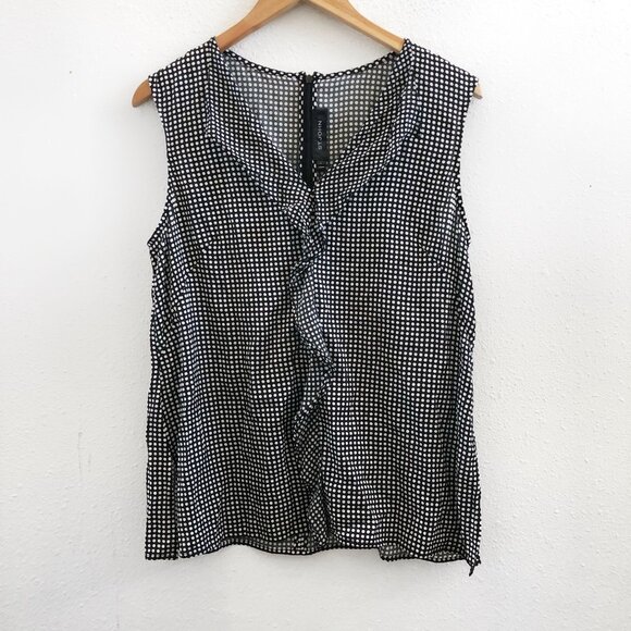 ST. JOHN Sleeveless  V-Neck Silk Blend Blouse Small Large - Picture 1 of 10